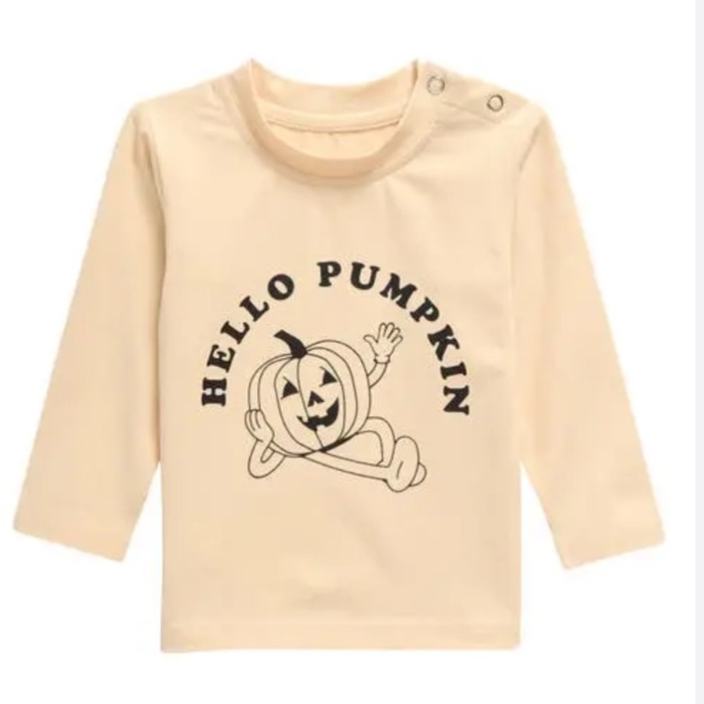 NWT Tiny Tribe Hello Pumpkin Cream Top - Picture 1 of 8